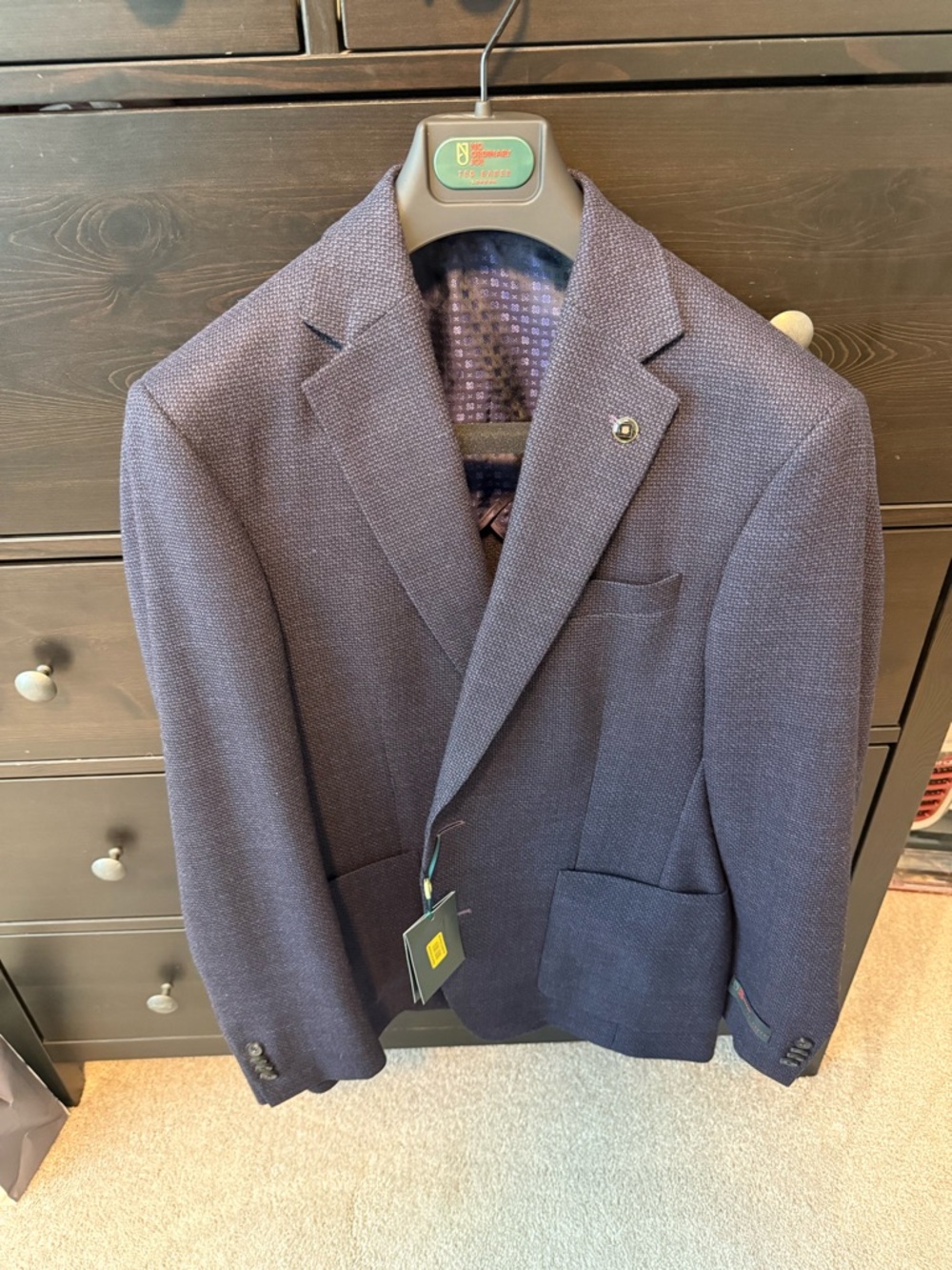 Ted Baker Navy/purple Textured Sport Coat with Subtle Pattern